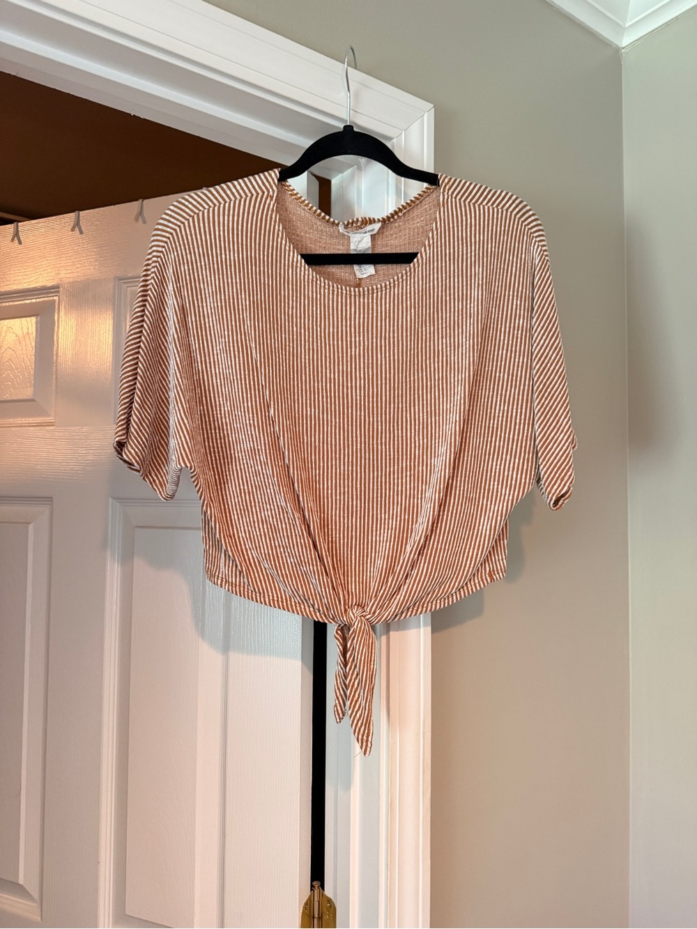 Striped Tie-Front Women's Top